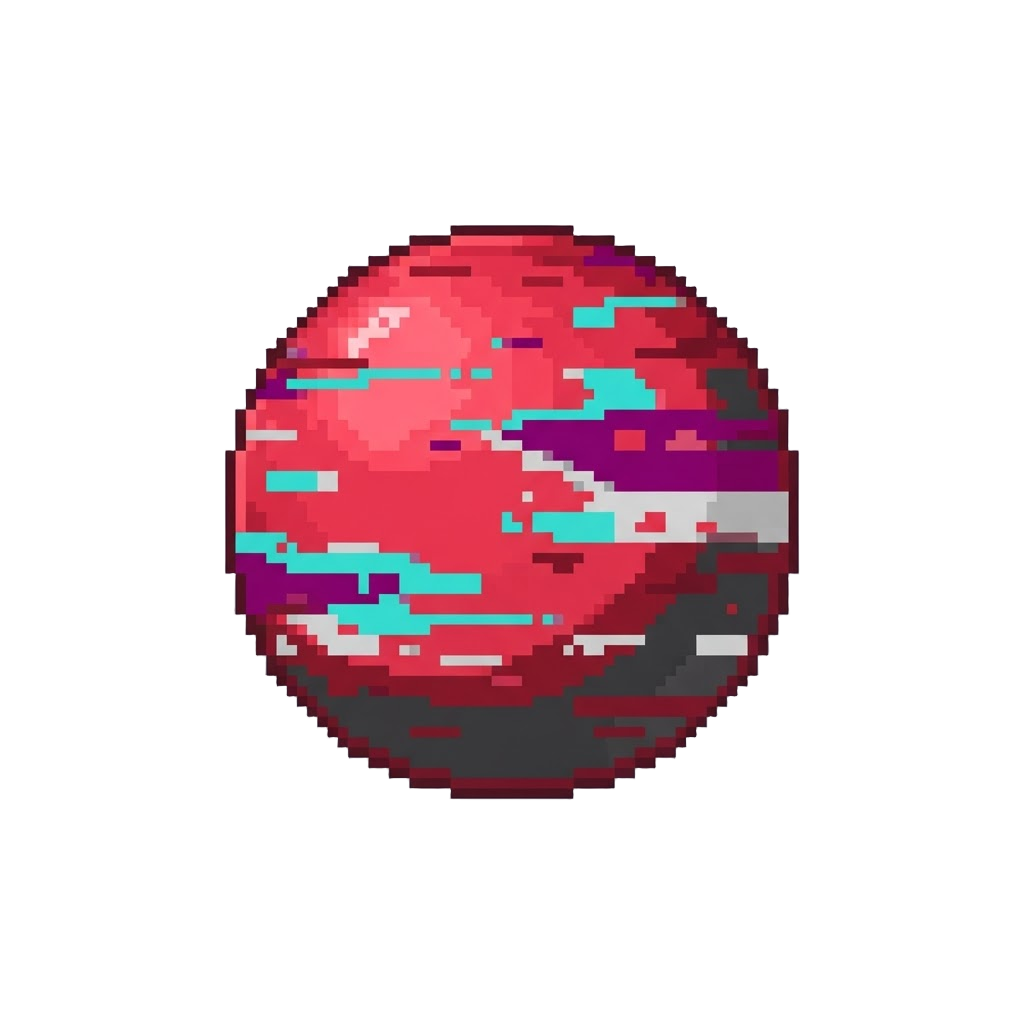 A Static-glitched Red Sphere
