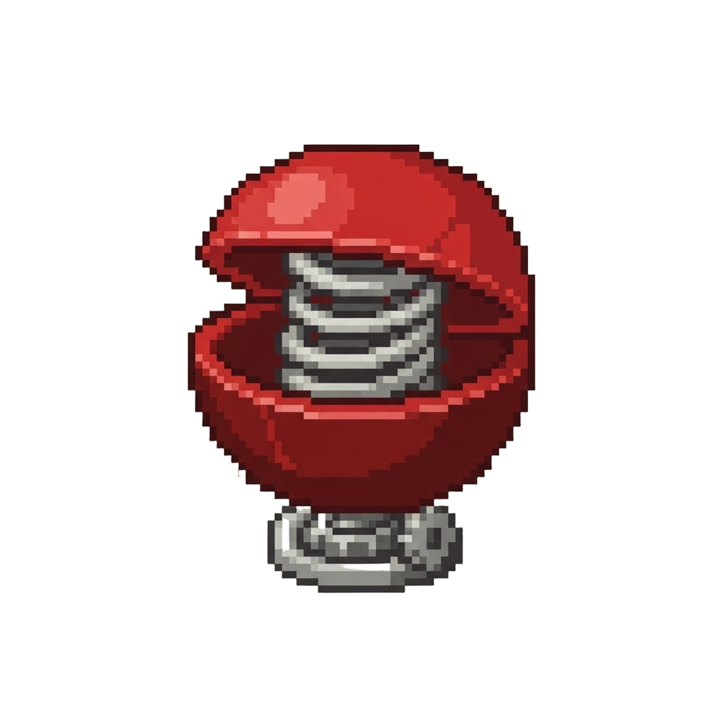 A Spring-loaded Red Sphere