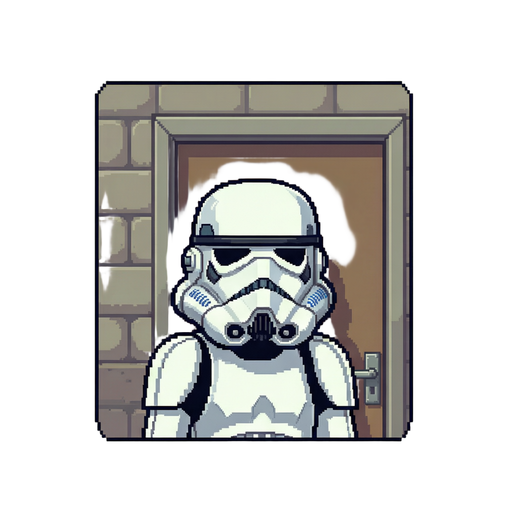 A Stormtrooper Accidentally Bumping His Head on a Door Frame