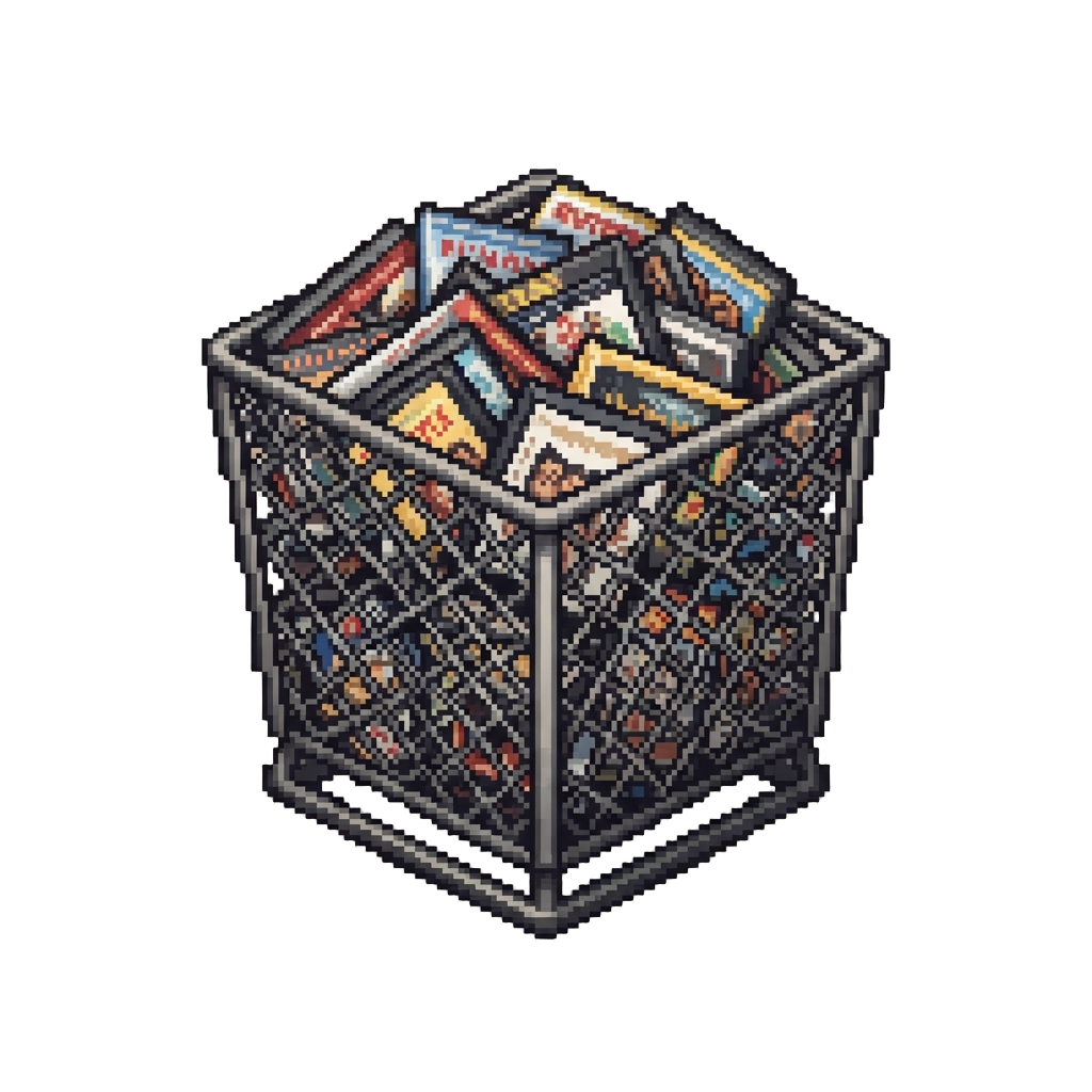 A Wire Dump Bin Full of Discounted Dvds