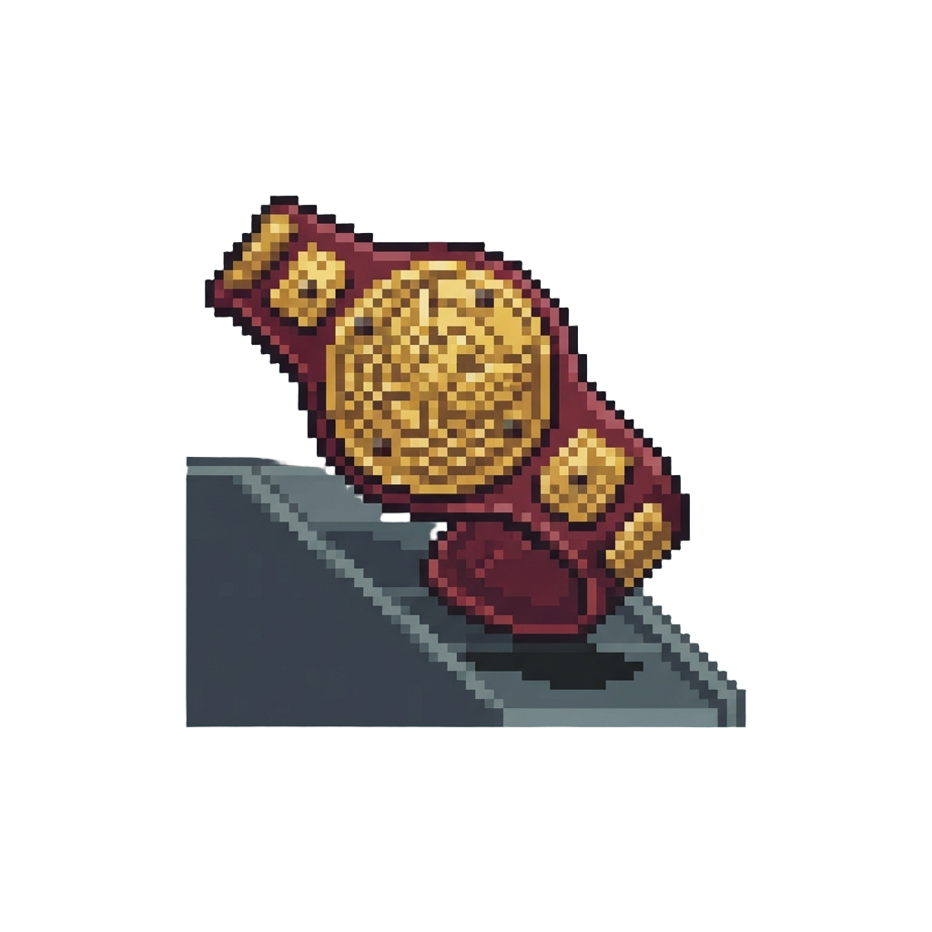 Dropping the Championship Belt Which Rolls Hilariously Down the Ramp