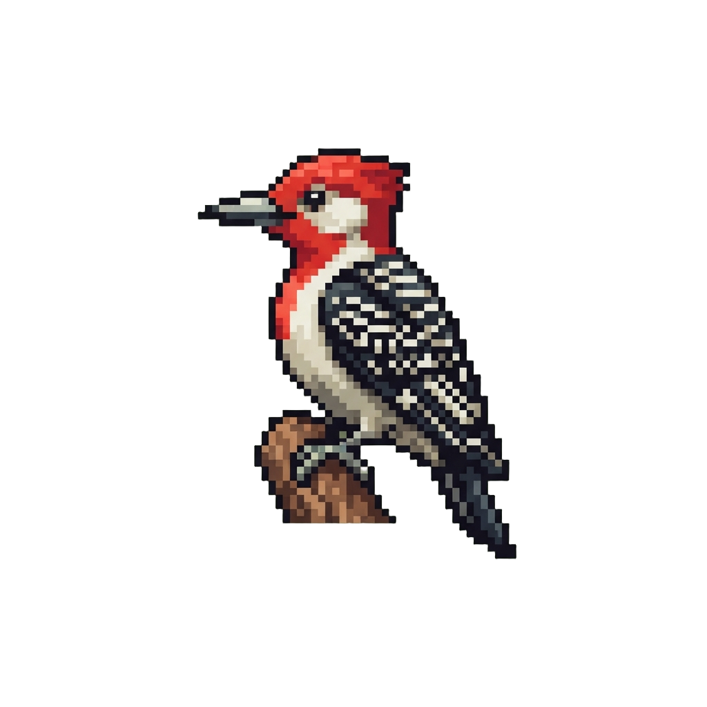 A Noisy Red-headed Woodpecker