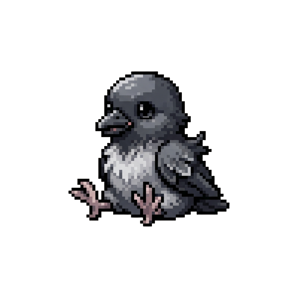 A Clumsy Baby Crow