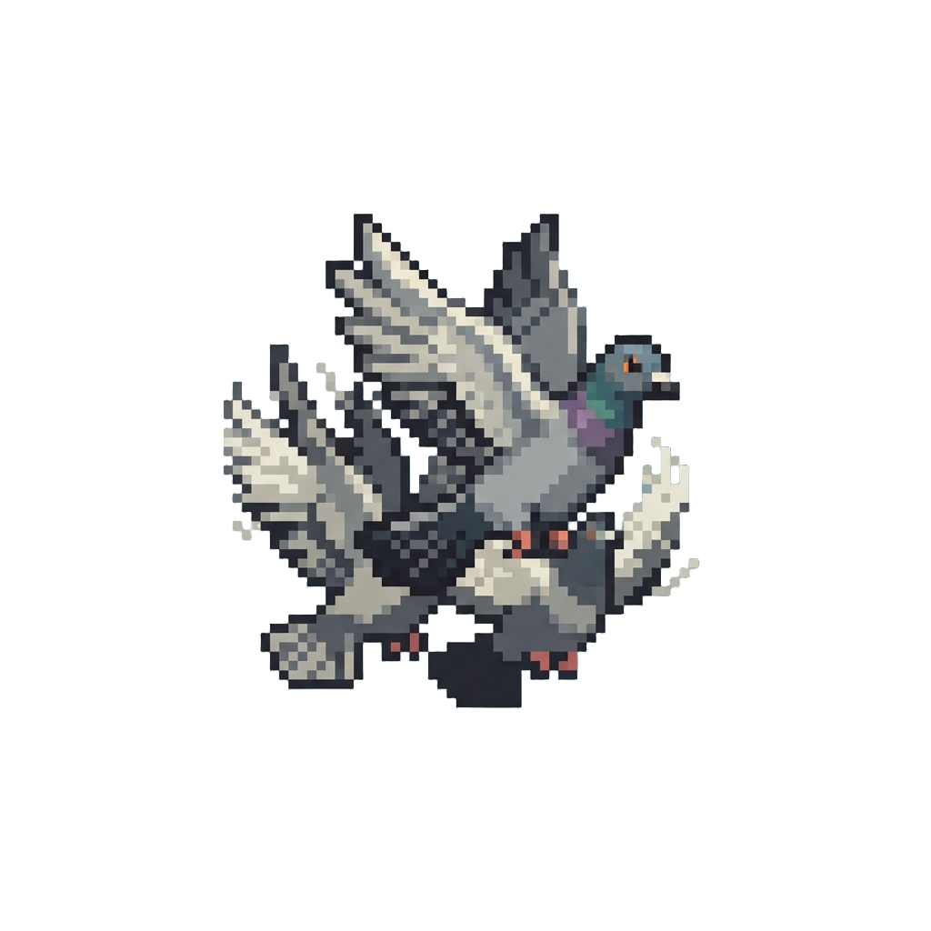 A Fluttering Startled Pigeon Group