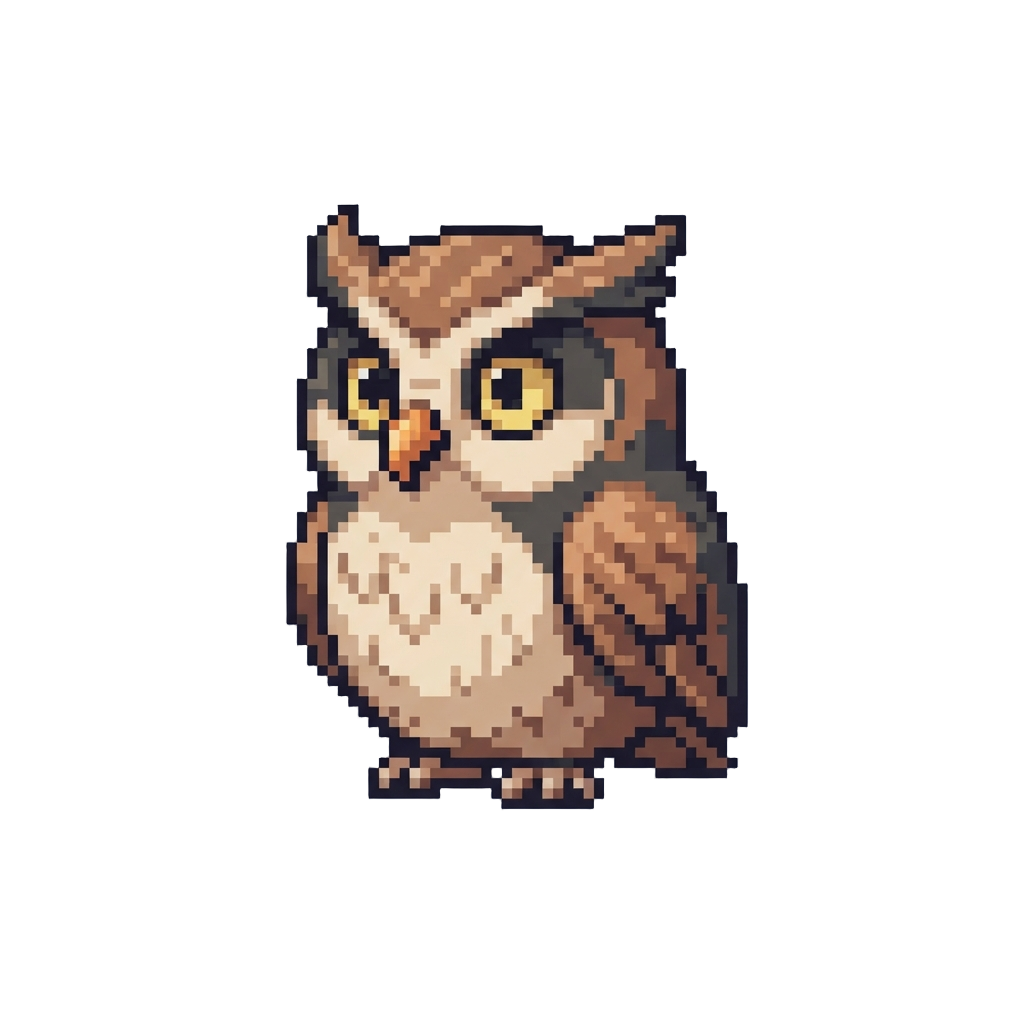 A Wide-eyed Funny Owl Staring Straight Ahead