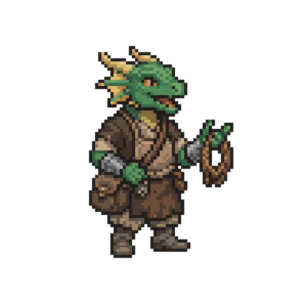 An Argonian Dock Worker Chatting by the Riften Canal