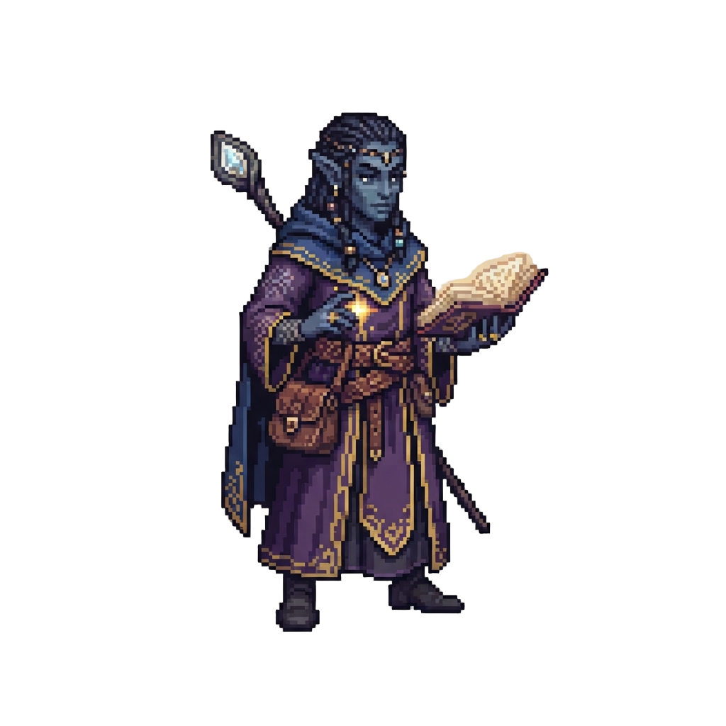 A Scholarly Dark Elf Mage Near the College Courtyard