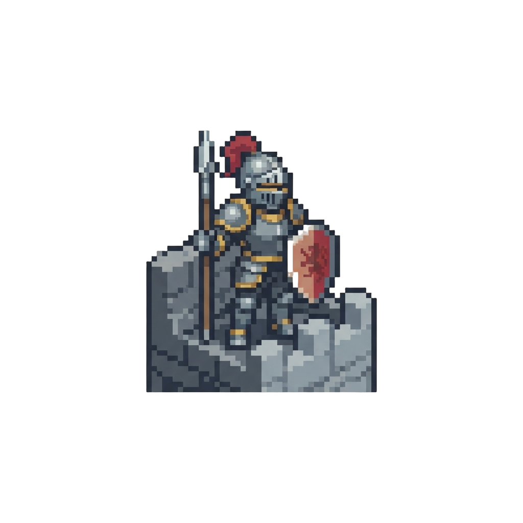 A Witty Imperial Guard Standing Watch on Stone Battlements