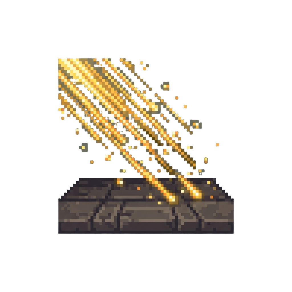 A Fierce Shower of Golden Spark Rain Falling Across the Stage