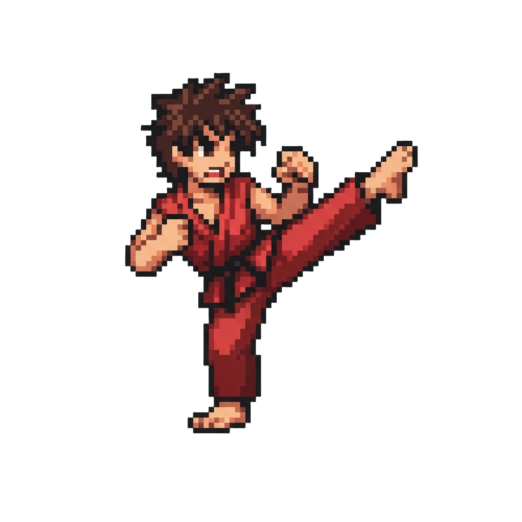 A Fierce High-kick Battle Stance