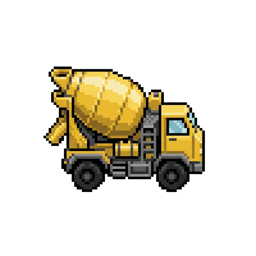 A Heavy Yellow Cement Mixer