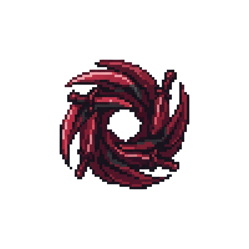 A Swirling Vortex of Crimson Shadow Blades