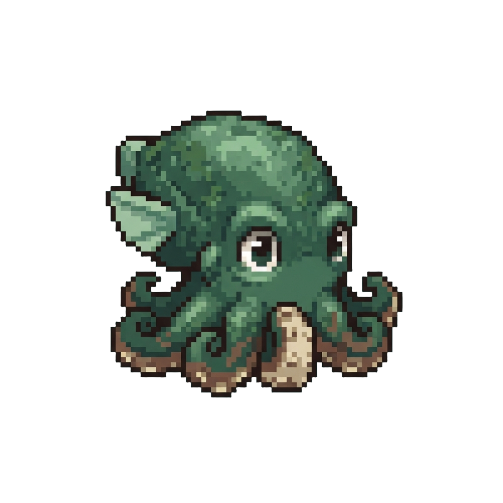 A Giant Cute Mossy River Kraken