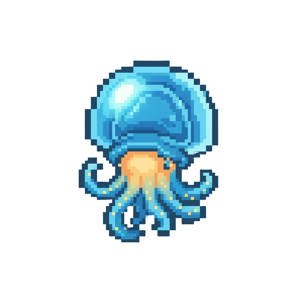 A Towering Glowing Jelly-squid