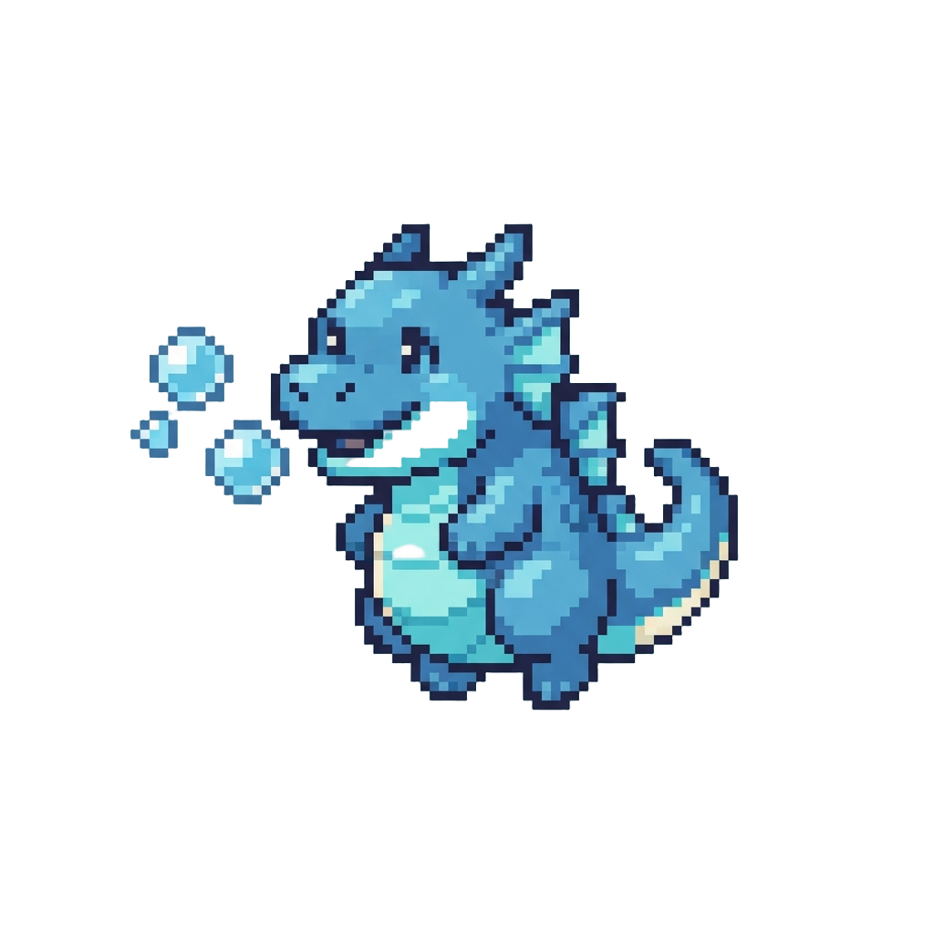A Silly Giant Water Dragon Spitting Bubbles