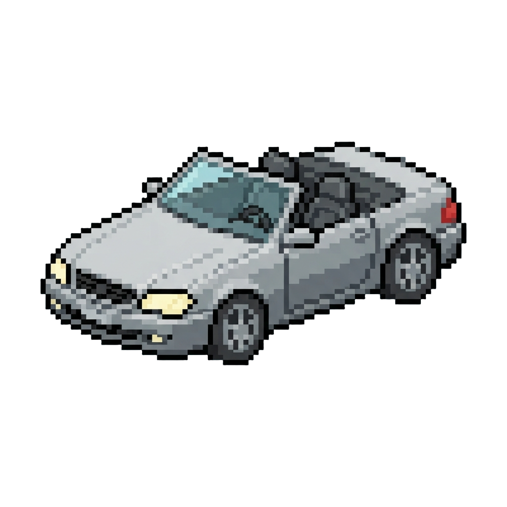 A Sleek Silver Toy Convertible