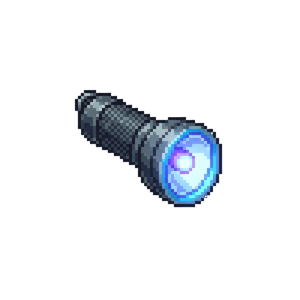A Bright Glowing Neon Flashlight