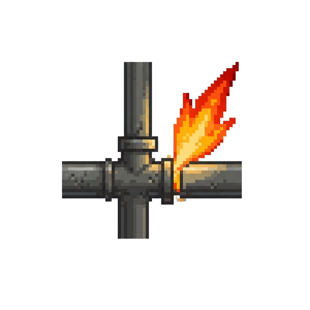 A Kitchen Gas Pipe Flareup