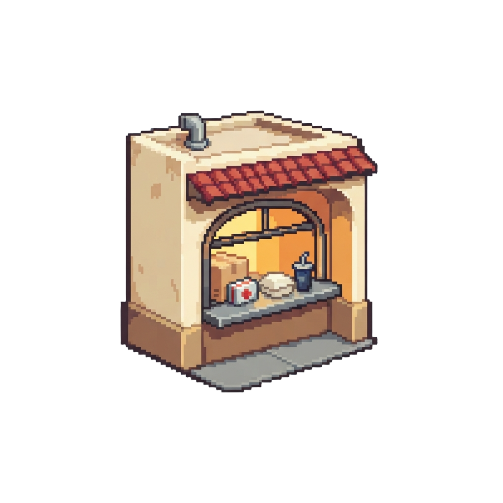 A Brightly Lit Drive-thru Supply Alcove