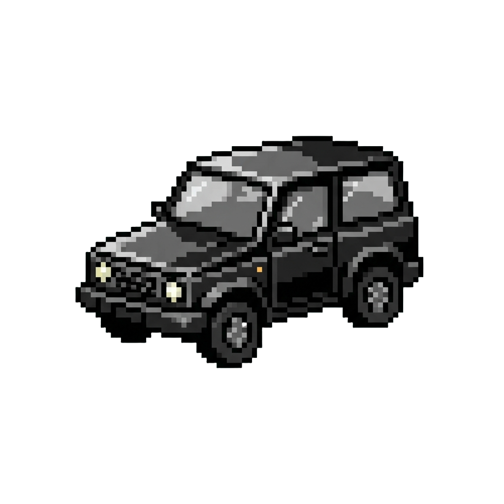 A Shiny Black Toy Suv