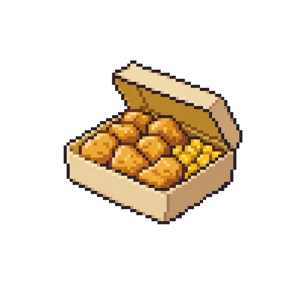 A Box of Golden Chicken Nuggets and Corn
