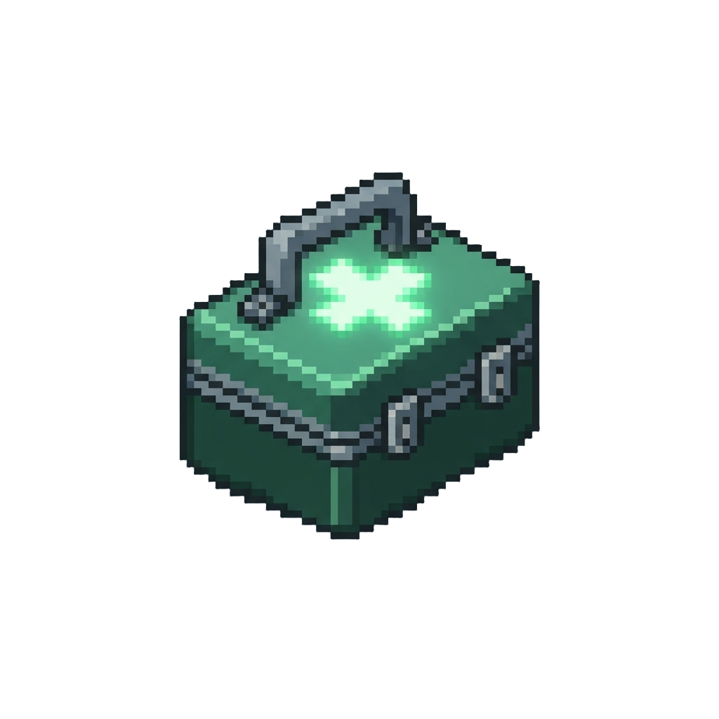 A Glowing Green Medical Kit