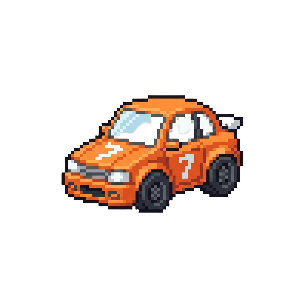 A Tiny Orange Racing Car