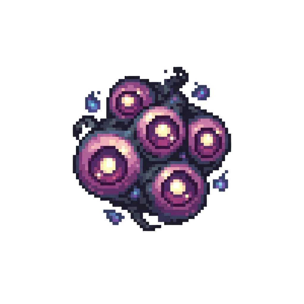 A Floating Glowing Eye Swarm