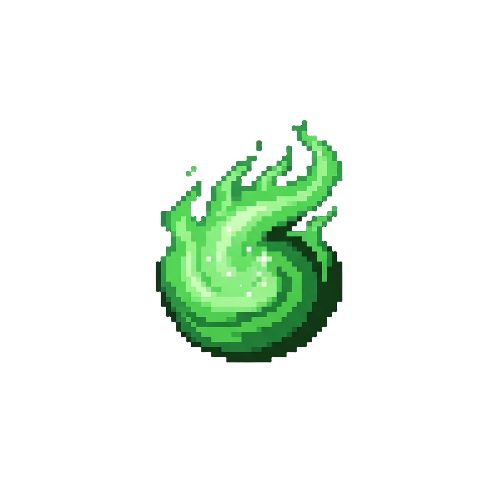 A Glowing Green Spectral Aura