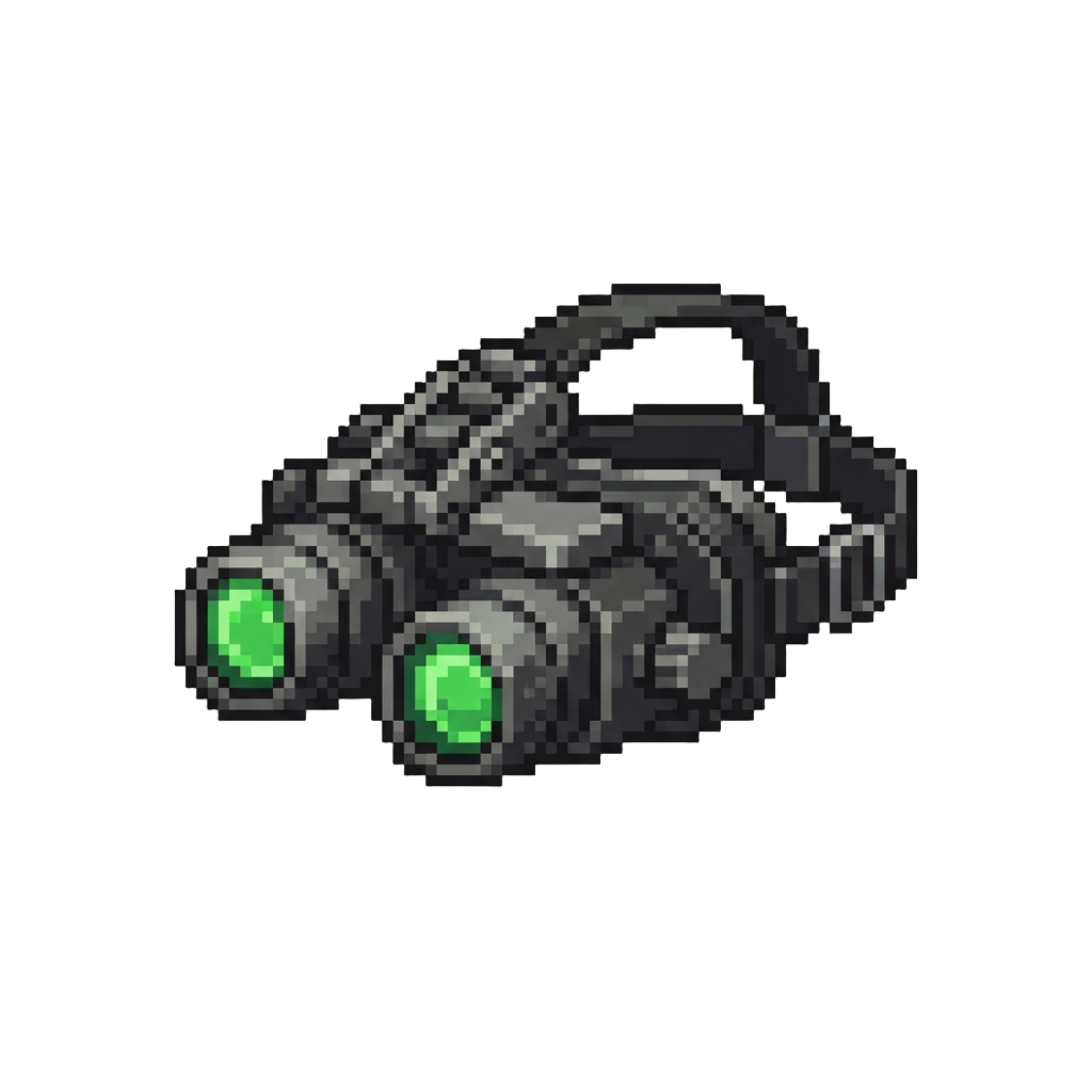 A Pair of Glowing Green Night-vision Goggles