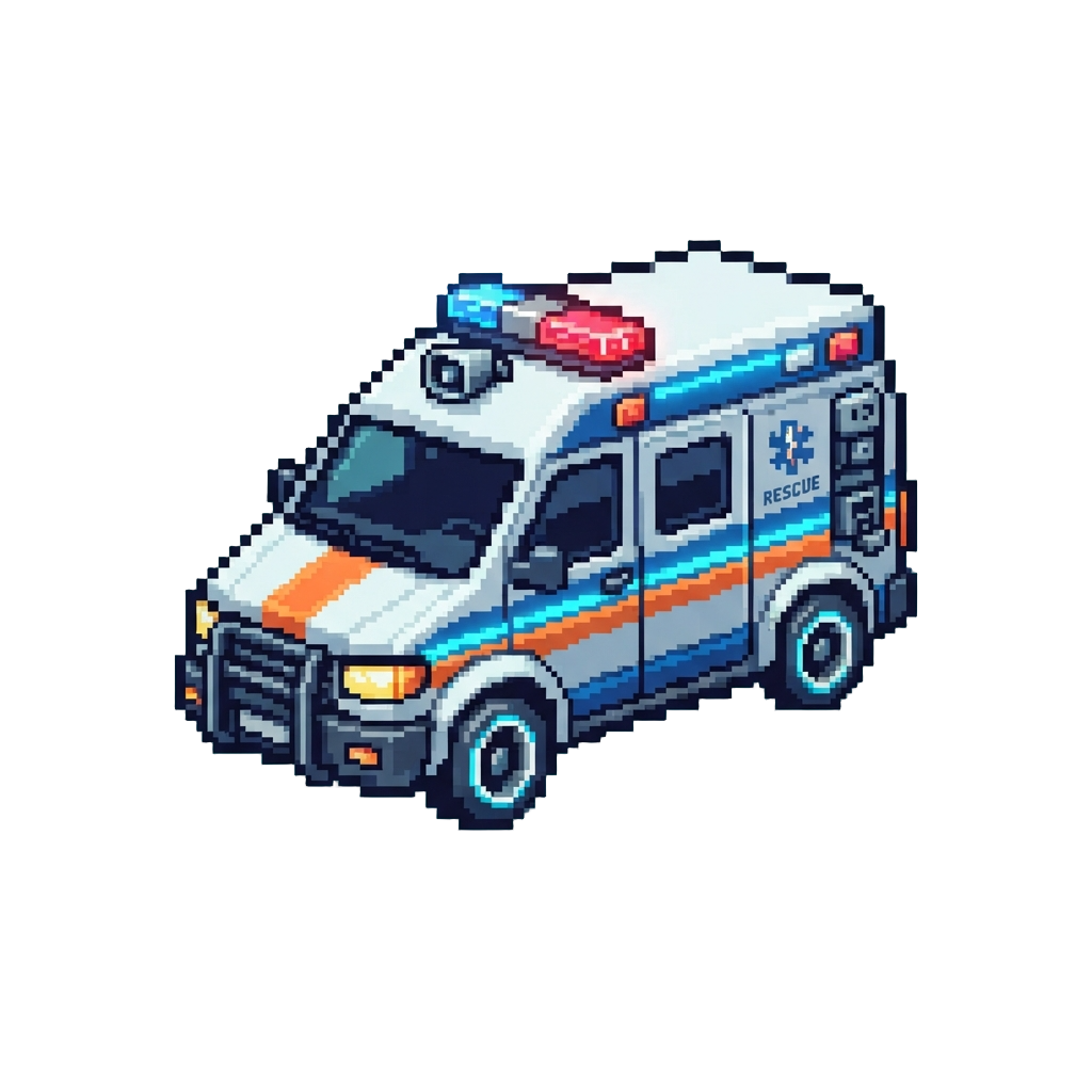 A High-tech Neon Emergency Responder Van
