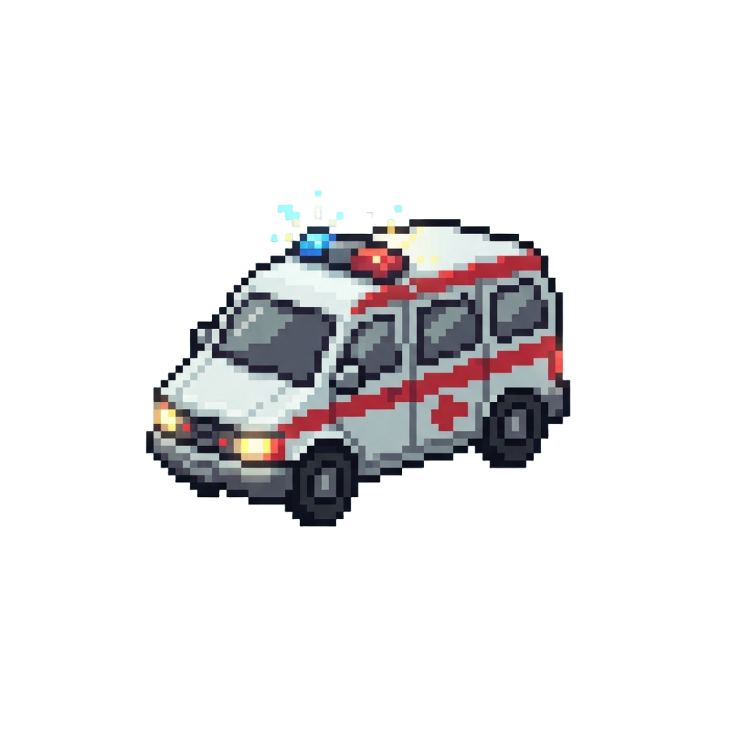 A Glowing Light-up Emergency Van