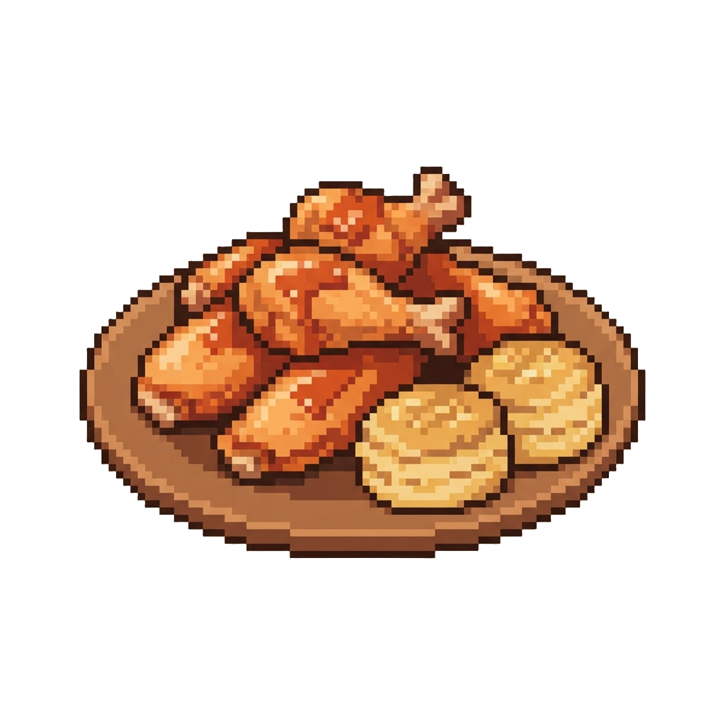 A Platter of Hot Wings and Biscuits
