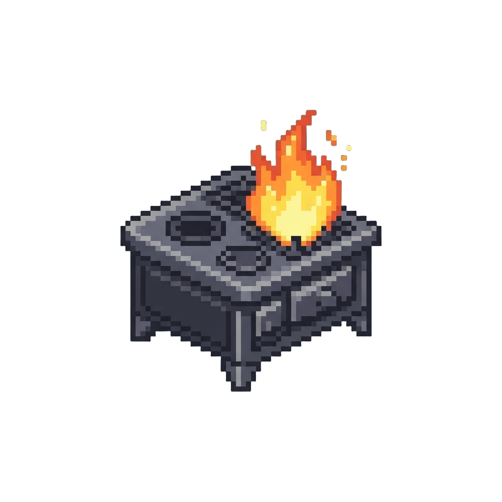 A Burning Kitchen Stove Blast