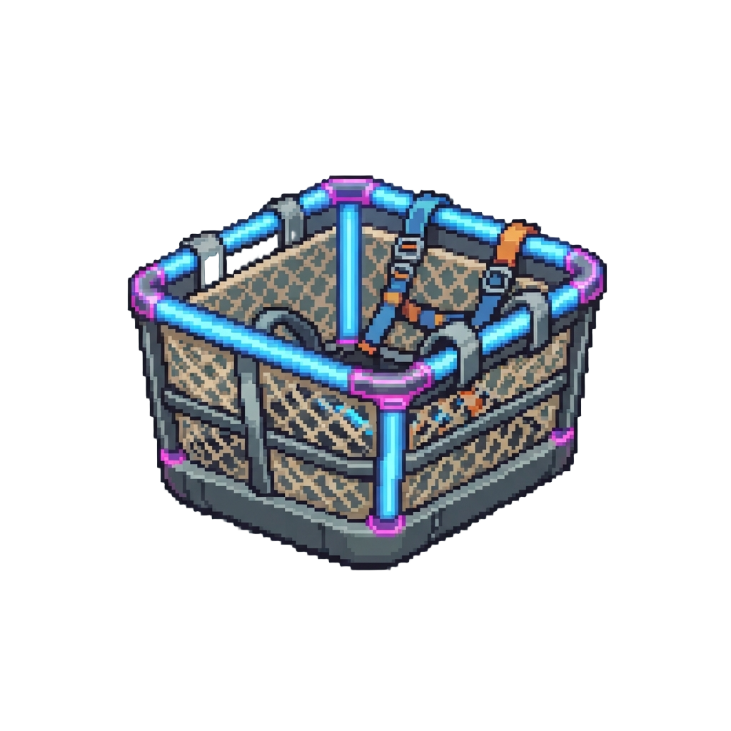 A Neon-lit Rescue Harness Basket
