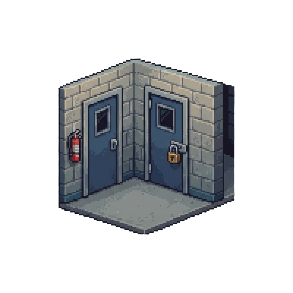 A Locked Employee Hallway