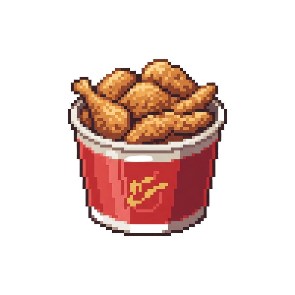 A Giant Bucket of Crispy Fried Chicken
