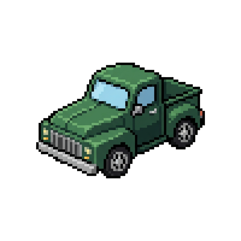 A Vintage Green Toy Pickup Truck