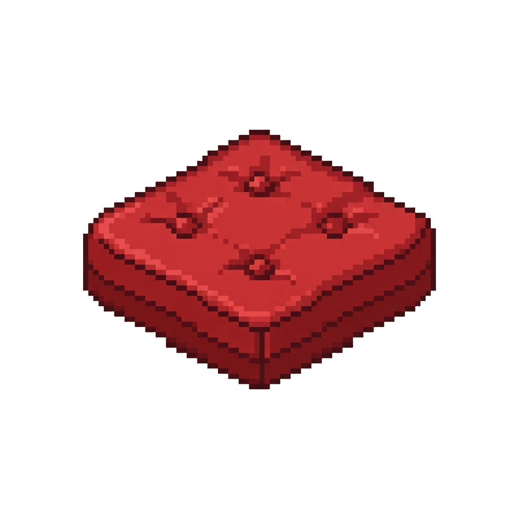 A Plush Red Booth Cushion
