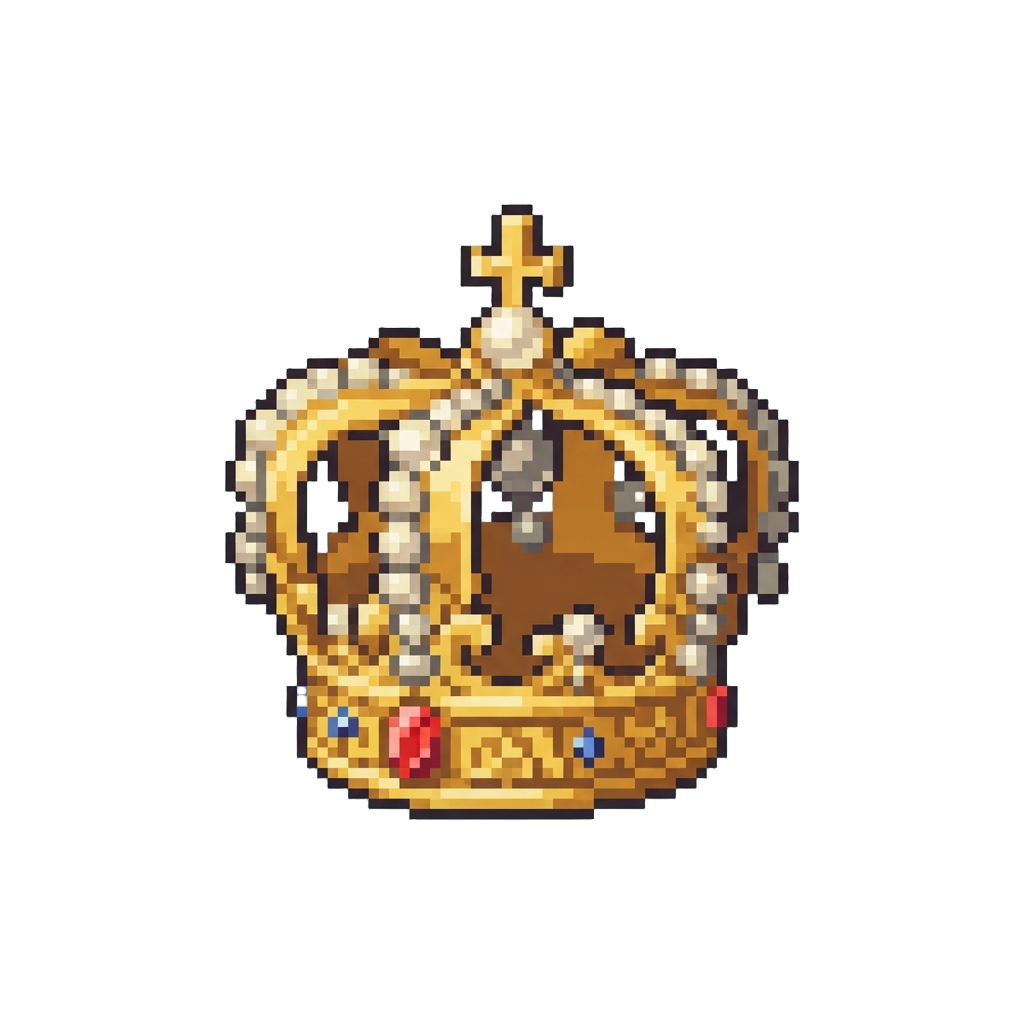 A Towering Golden Sovereign Crown Dripping with Pearls