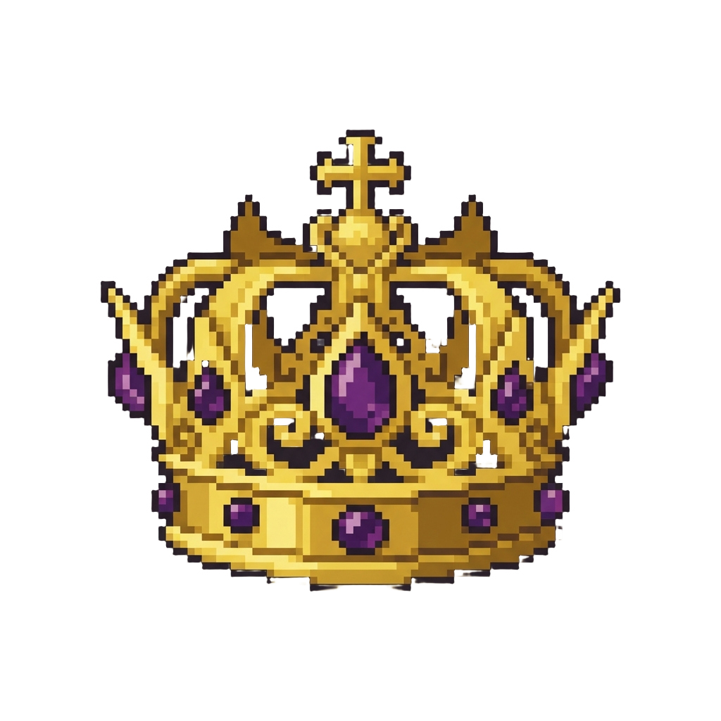 An Ornate Gothic Gold Crown with Dark Violet Gems