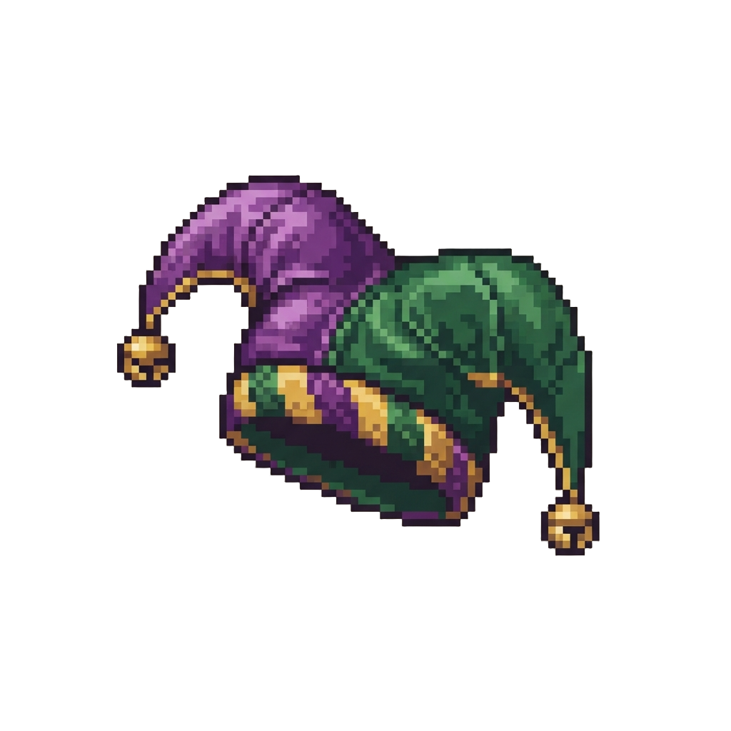 A Mismatched Purple and Green Velvet Motley Hat