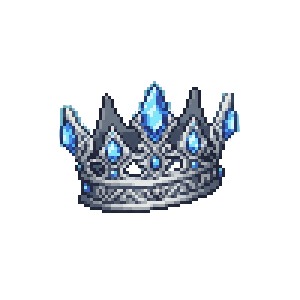 A Majestic Platinum Crown with Glowing Sapphire Points