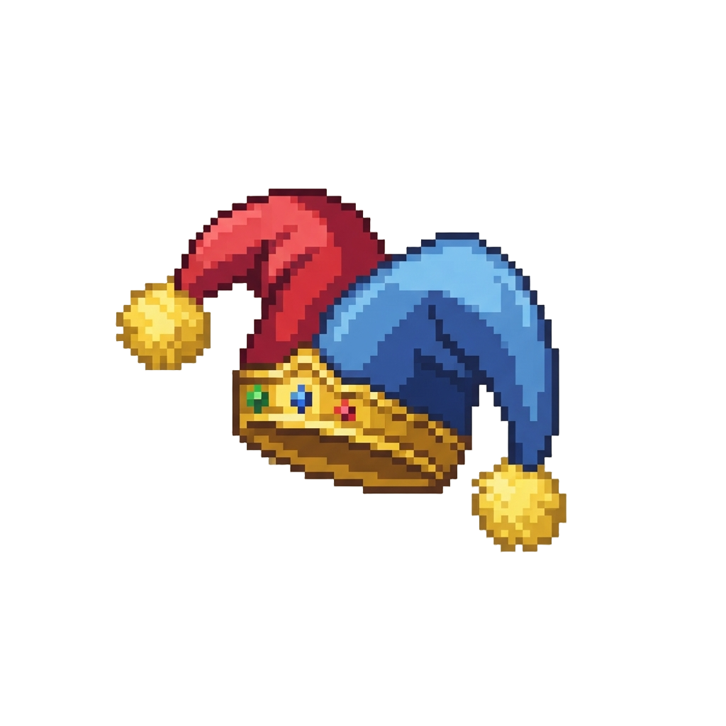 A Oversized Festive Court Fool Cap with Pom-poms
