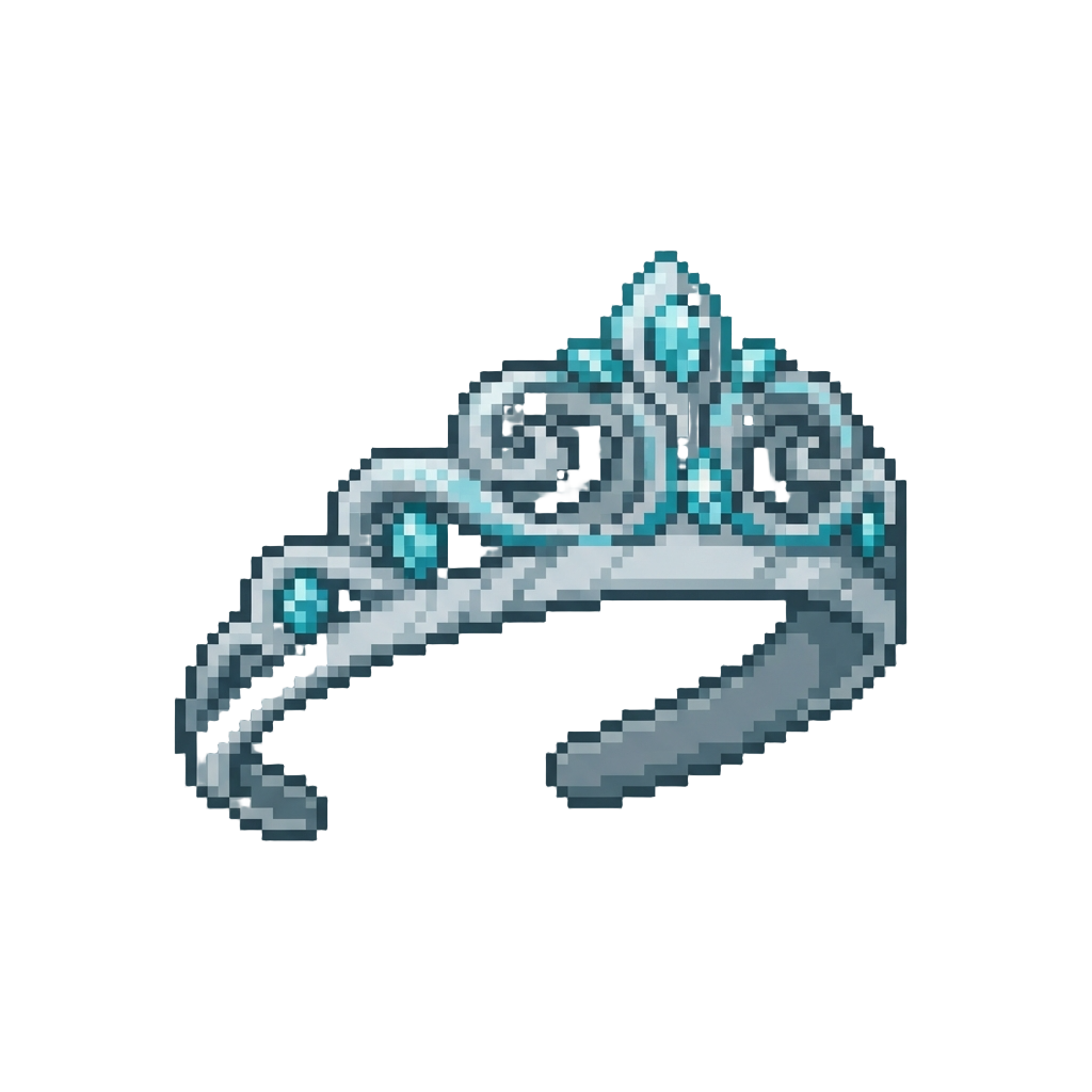 A Shimmering Aquamarine Tiara Shaped Like Sea Waves