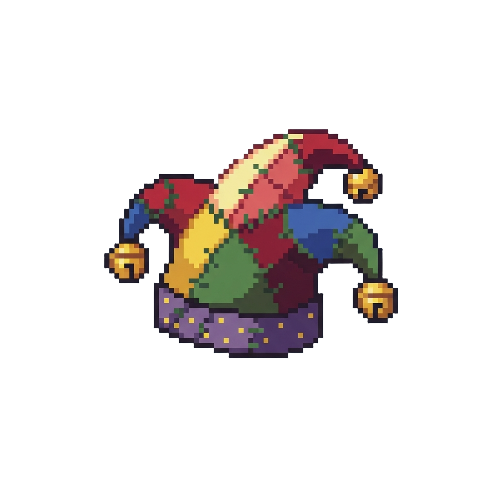 A Silly Patchwork Fool Hat with Jingling Metal Bells
