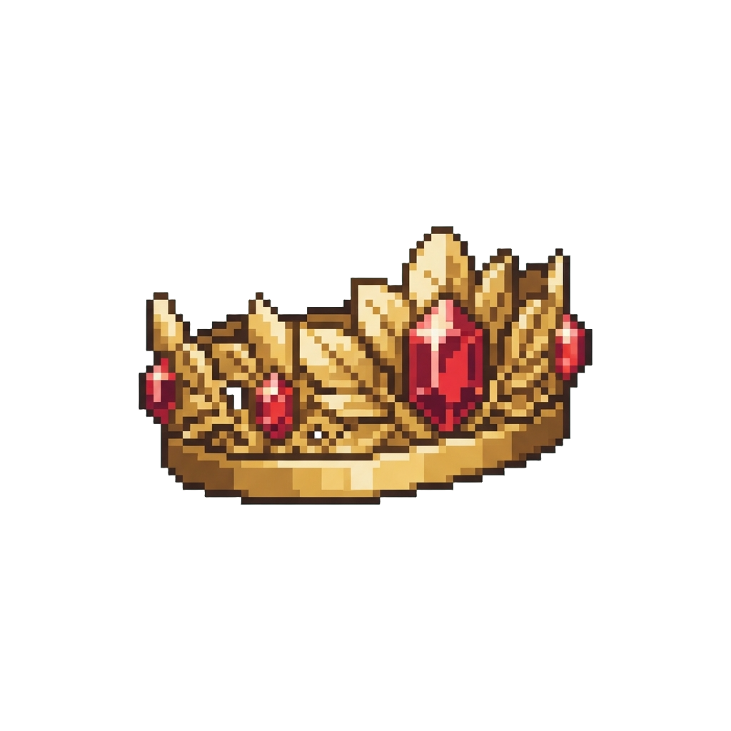 A Regal Gilded Leaf Crown with Sparkling Rubies