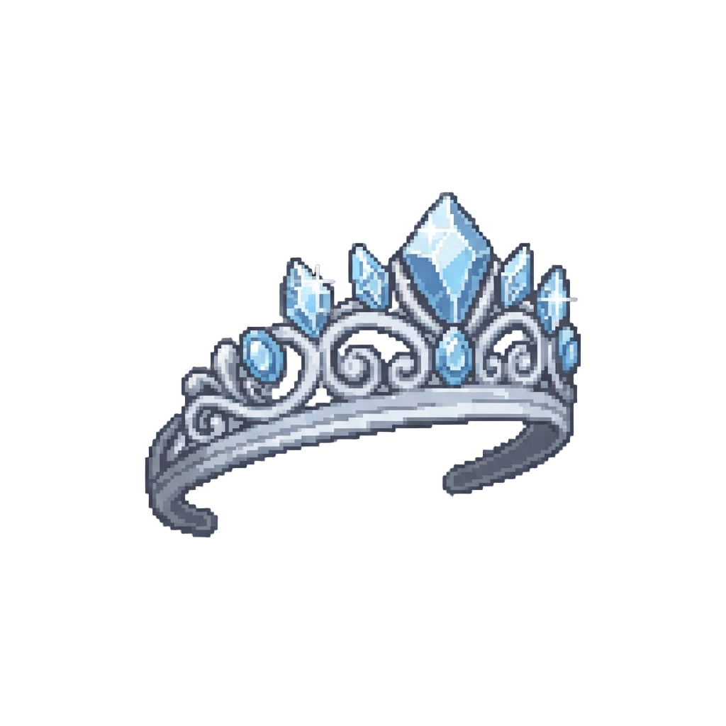 A Classic Silver Princess Tiara with Sparkling Crystal Points