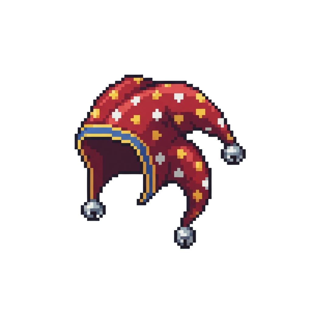 A Flopping Polka-dot Jester Hood with Jingling Silver Bells