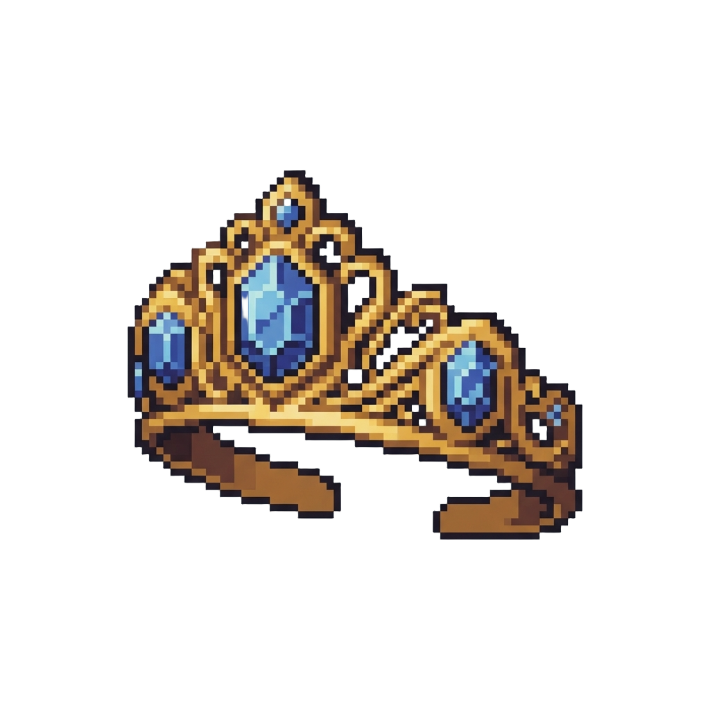 A Classic Royal Gold Tiara-crown with Giant Carved Sapphires